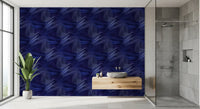 Navy Geometric Rhythmic Arcs Wallpaper⁠