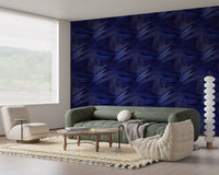 Navy Geometric Rhythmic Arcs Wallpaper⁠