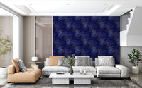 Navy Geometric Rhythmic Arcs Wallpaper⁠