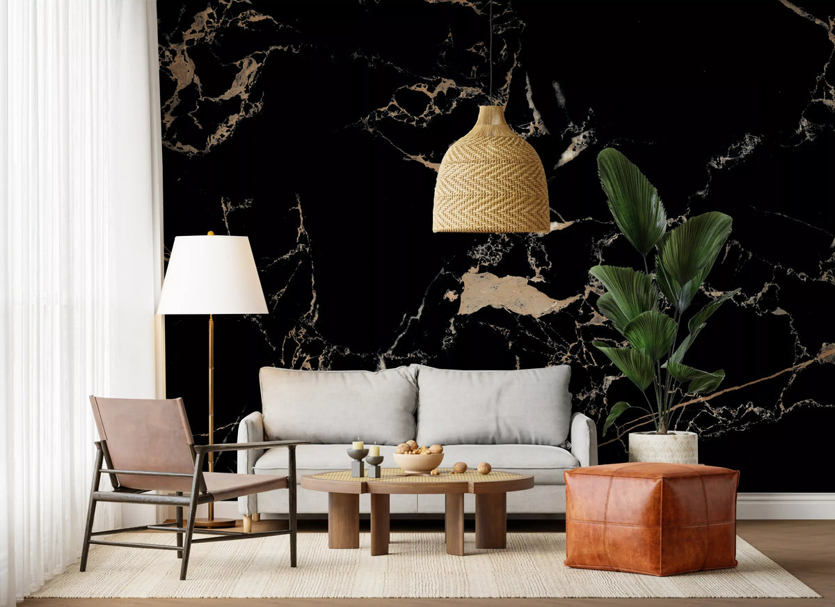 Black Gold Marble Luxury Wallpaper Wall Mural