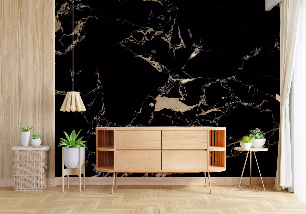 Black Gold Marble Luxury Wallpaper Wall Mural