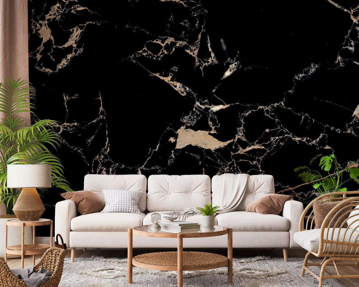 Black Gold Marble Luxury Wallpaper Wall Mural