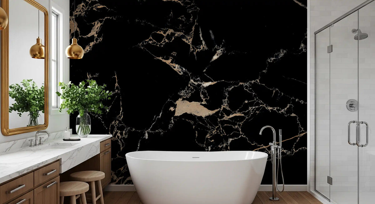 Black Gold Marble Luxury Wallpaper Wall Mural