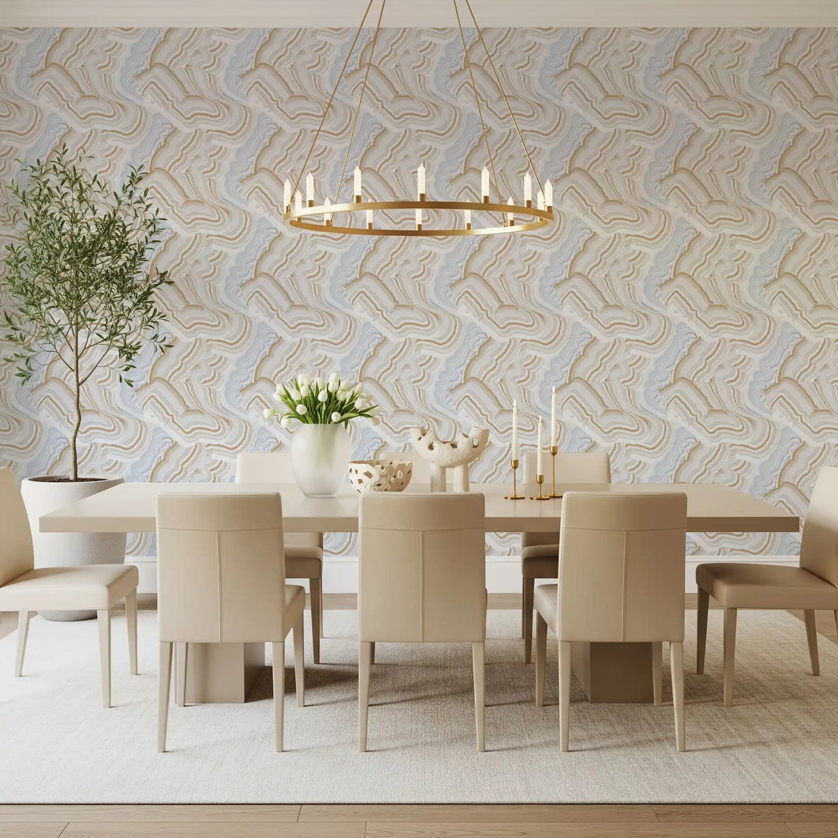 Abstract Agate Stone Swirls Wallpaper⁠