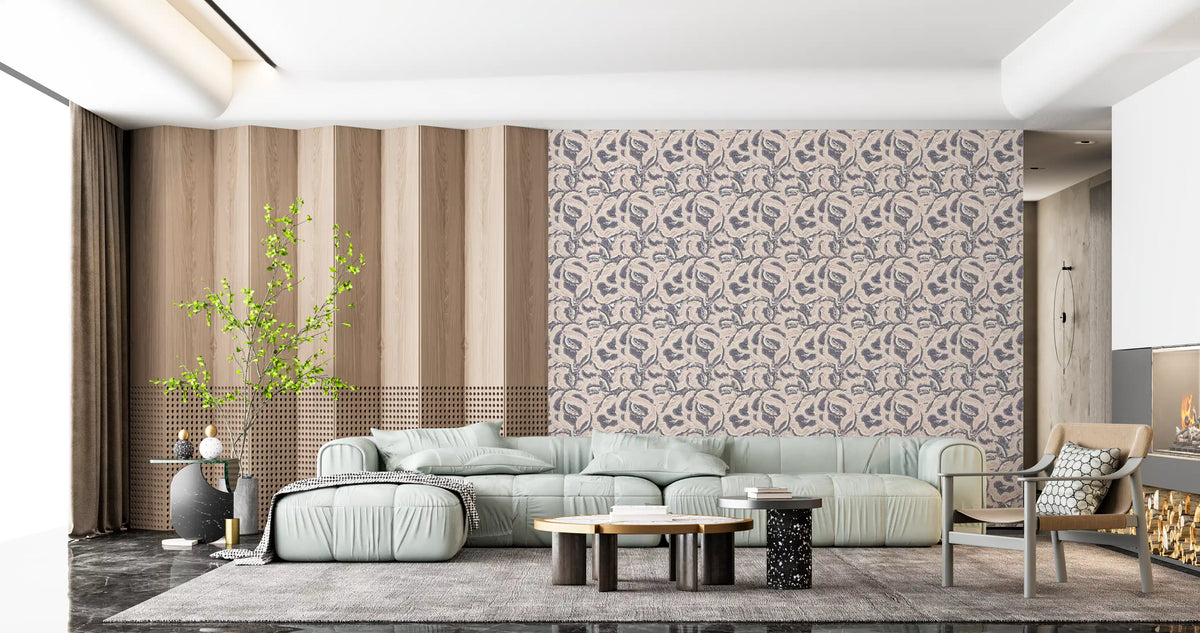 Layered Beige Abstract Waves Wallpaper⁠