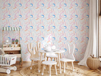 Soft Pastel Ribbon Swirls Wallpaper⁠