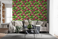 Garden Zinnia Botanical Illustration Wallpaper⁠