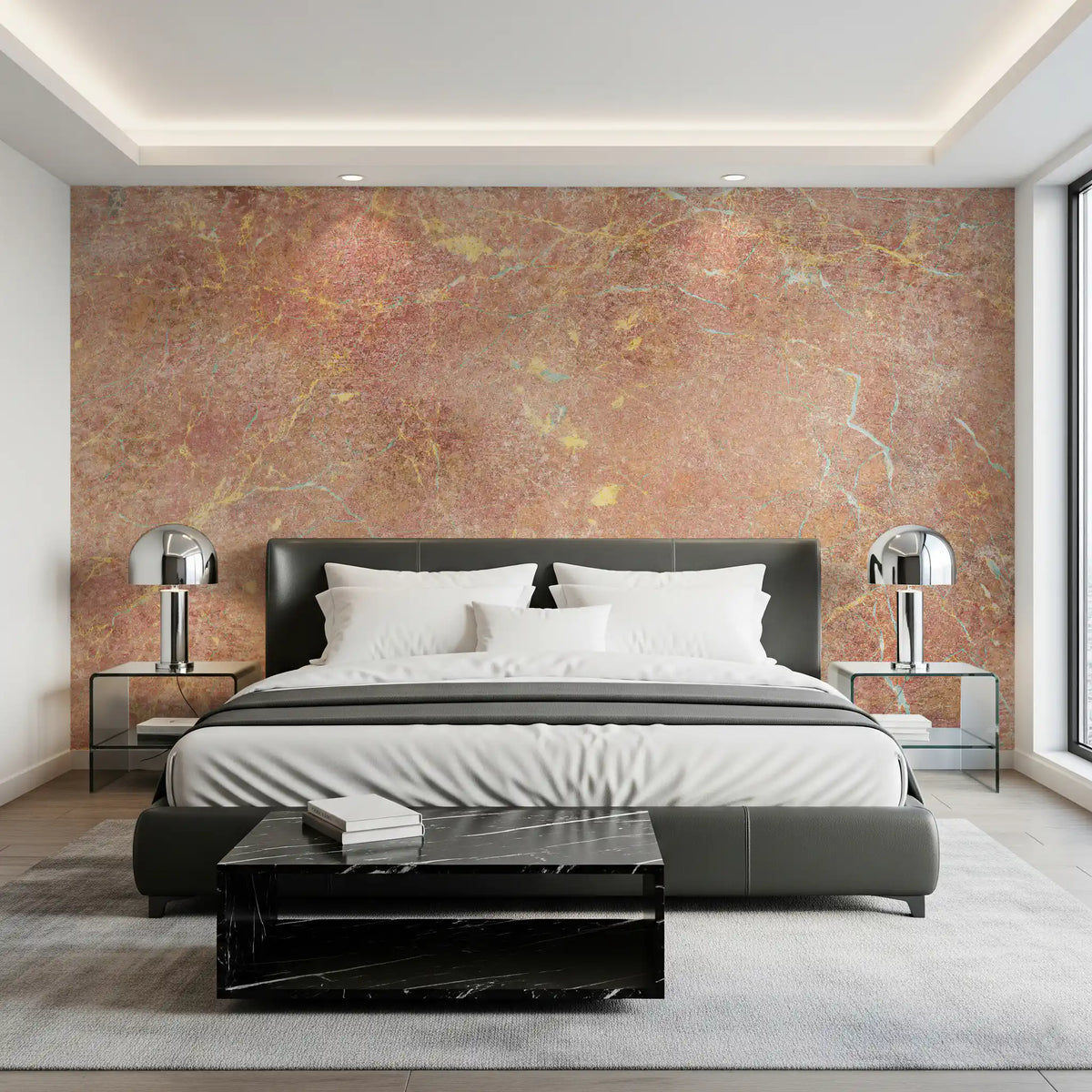 Rustic Earth Tones Marble Texture Wall Mural