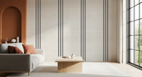 Black Stripes Linen Look Texture Wallpaper⁠