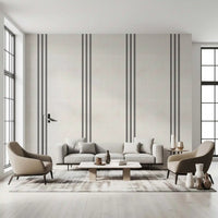 Black Stripes Linen Look Texture Wallpaper⁠
