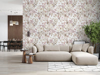 Blush and Ivory Watercolor Subtle Garden Wallpaper⁠