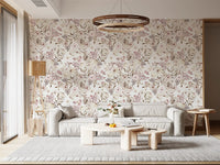 Blush and Ivory Watercolor Subtle Garden Wallpaper⁠