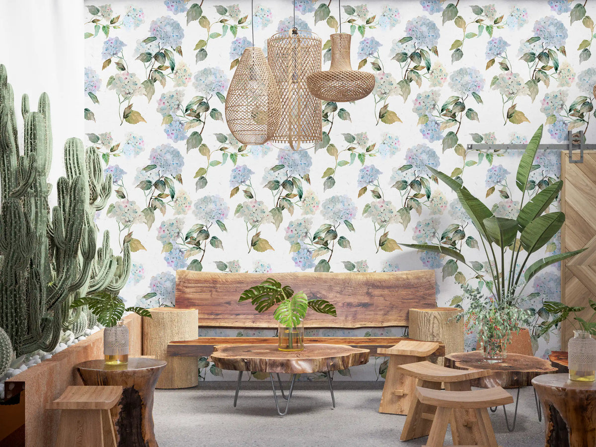 Blue Hydrangeas Wallpaper⁠