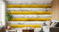 Golden Yellow Stripe Marble Wallpaper Wall Mural