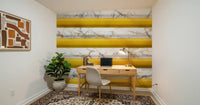 Golden Yellow Stripe Marble Wallpaper Wall Mural