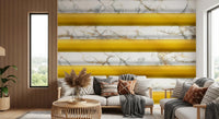Golden Yellow Stripe Marble Wallpaper Wall Mural