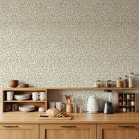Minimalist Sage Brushstroke Lines Wallpaper⁠
