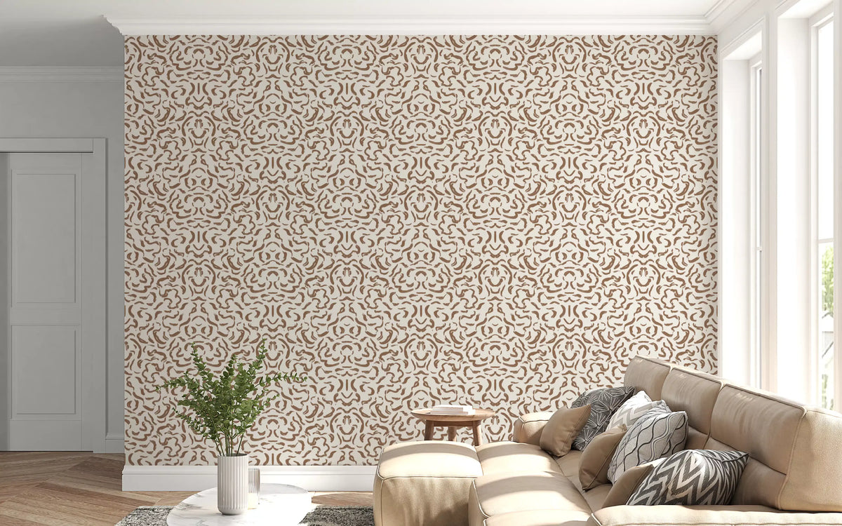 Abstract Umber Swirls Wallpaper⁠
