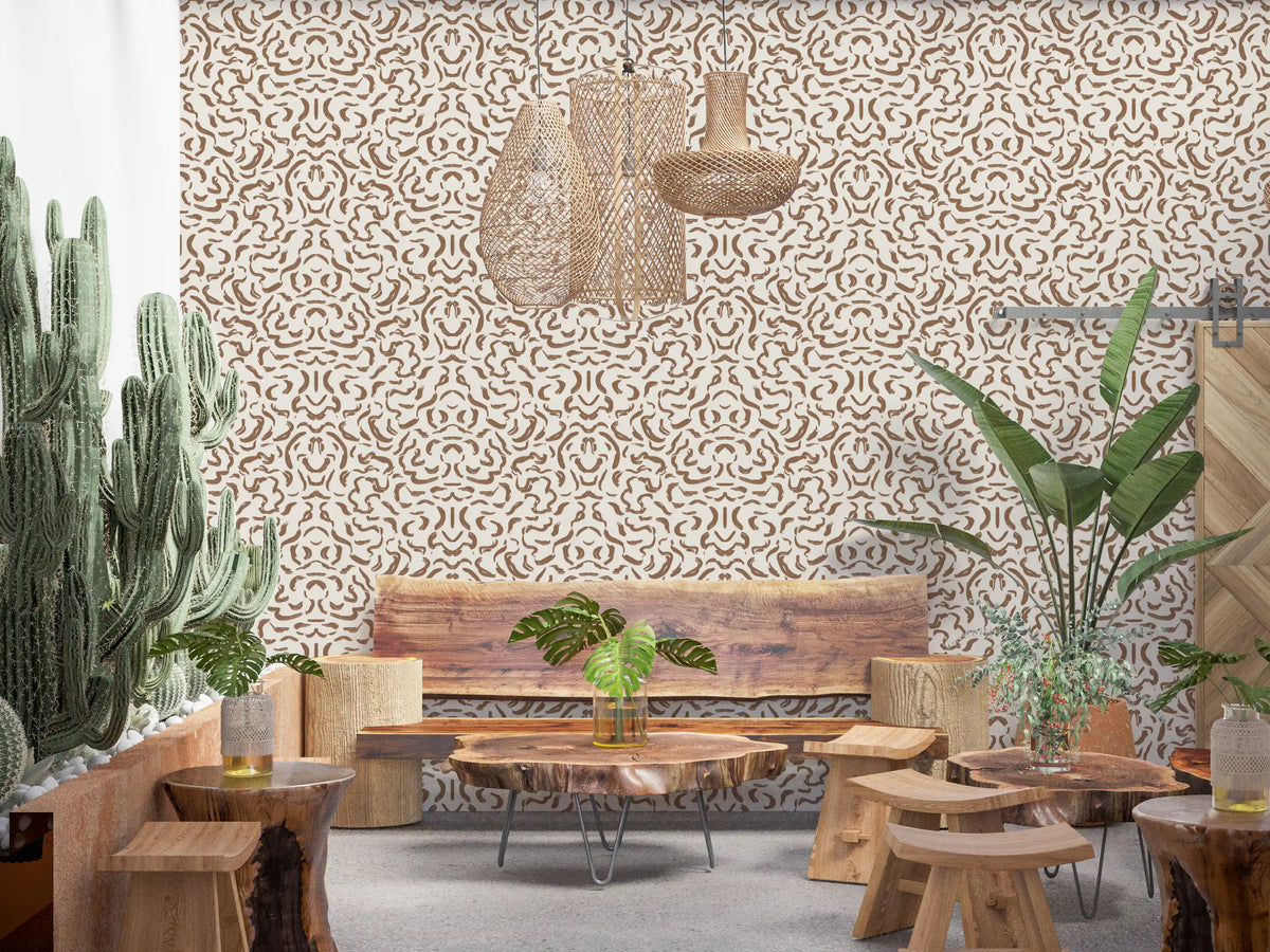 Abstract Umber Swirls Wallpaper⁠