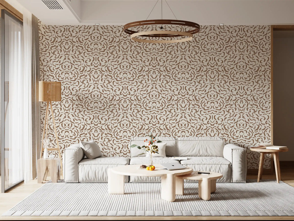 Abstract Umber Swirls Wallpaper⁠