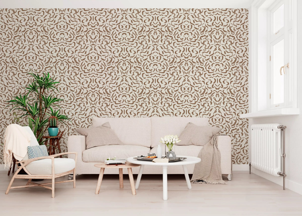 Abstract Umber Swirls Wallpaper⁠