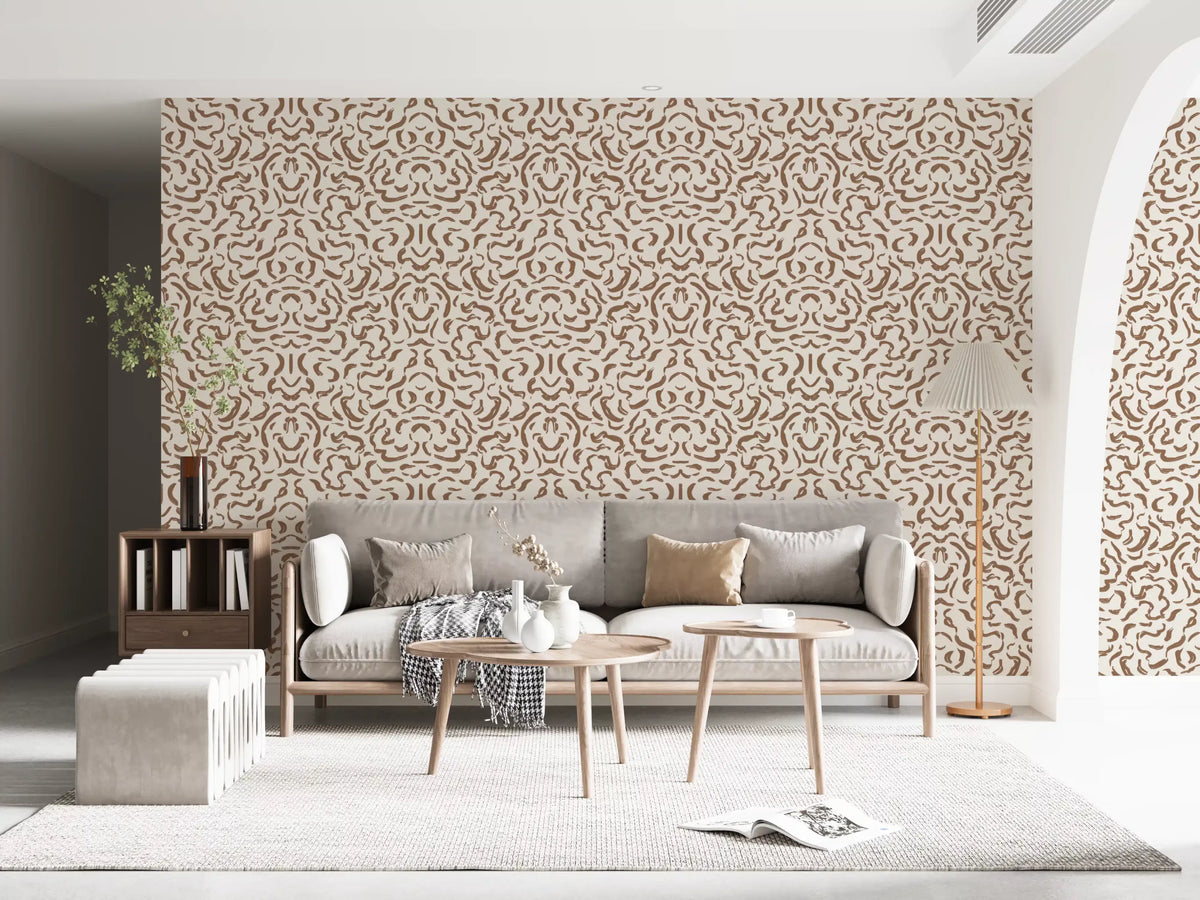 Abstract Umber Swirls Wallpaper⁠