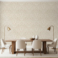 Soft Beige Hand-Drawn Curves Wallpaper⁠