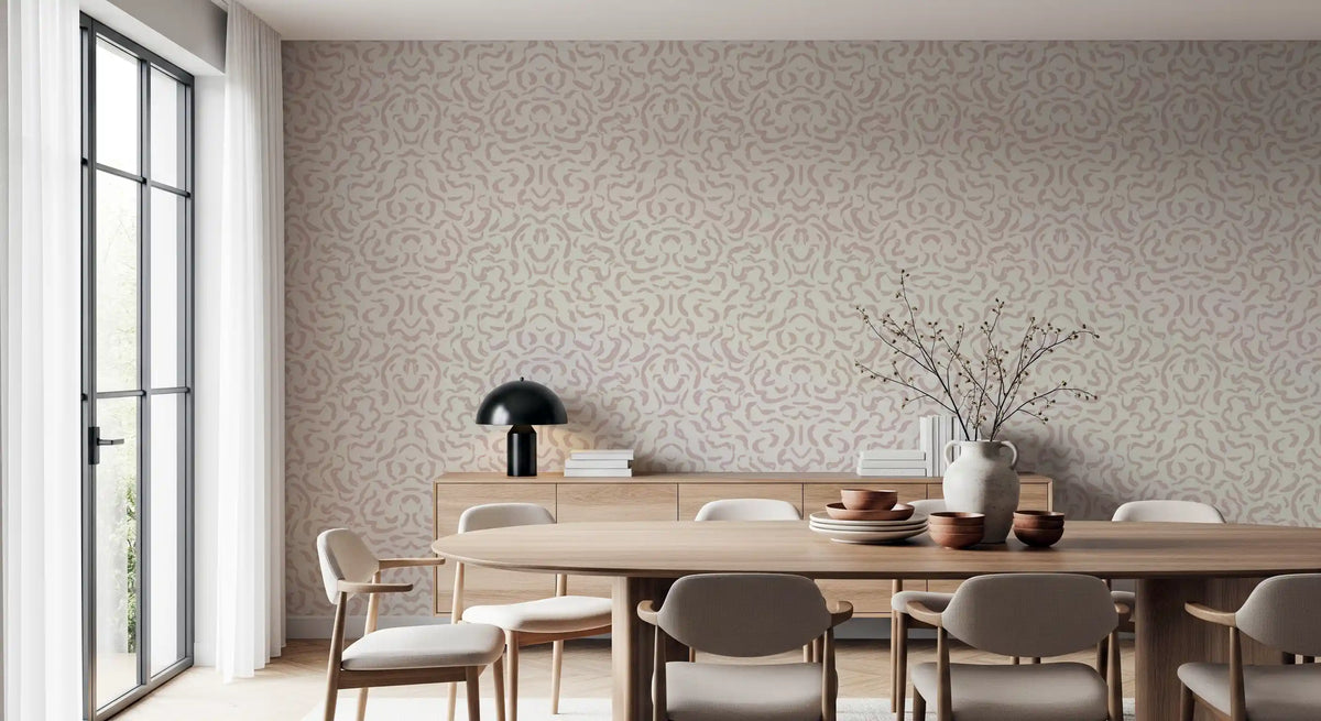 Abstract Blush Rhythmic Flourish Wallpaper⁠