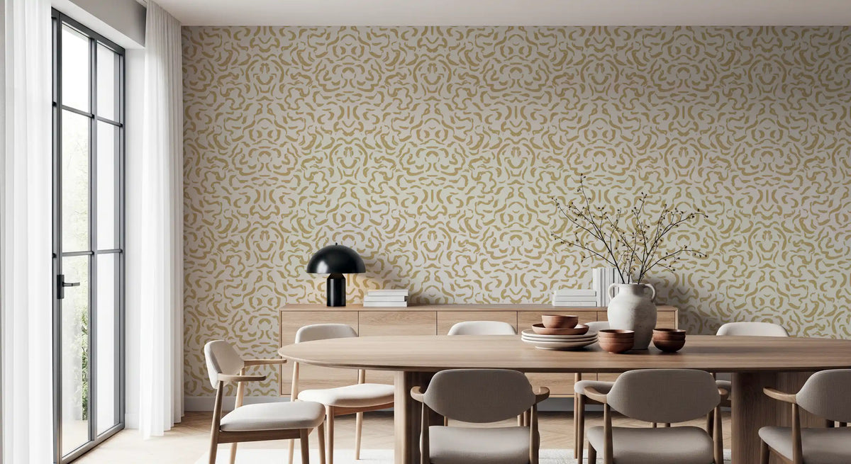 Golden Organic Brushstrokes Wallpaper⁠