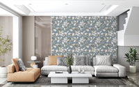 Magnolia Flowers Ocean Blue Wallpaper⁠