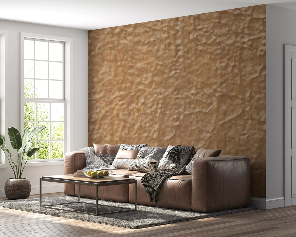 Warm Beige Textured Stone Wallpaper Wall Mural