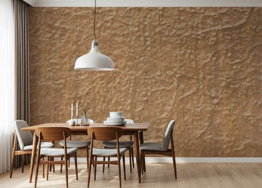 Warm Beige Textured Stone Wallpaper Wall Mural