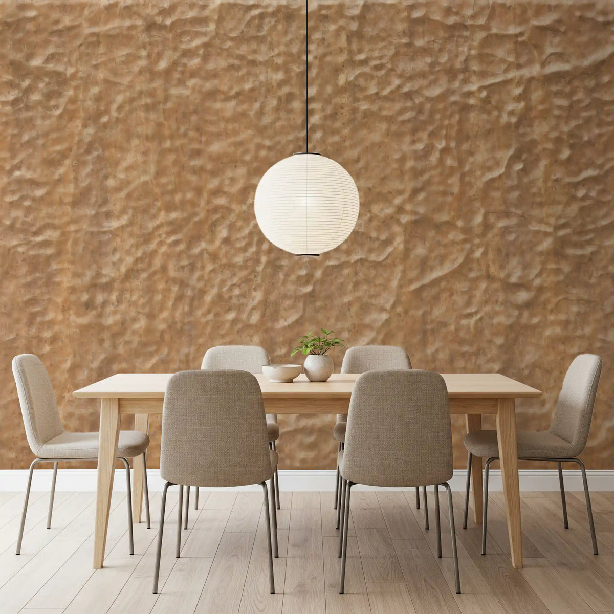 Warm Beige Textured Stone Wallpaper Wall Mural