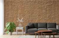 Warm Beige Textured Stone Wallpaper Wall Mural