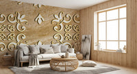 Golden Vines & Leaves Wall Mural Wall Mural