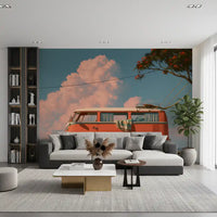 Vintage Coastal Camper Van Escape Wall Mural