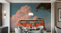 Vintage Coastal Camper Van Escape Wall Mural