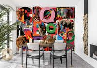 Eclectic Safari Collage Wall Mural