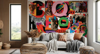 Eclectic Safari Collage Wall Mural