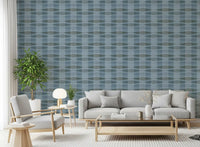 Coastal Blue Geometric Stripe Wallpaper⁠