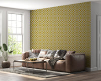 Abstract Mustard Circular Mosaic Wallpaper⁠