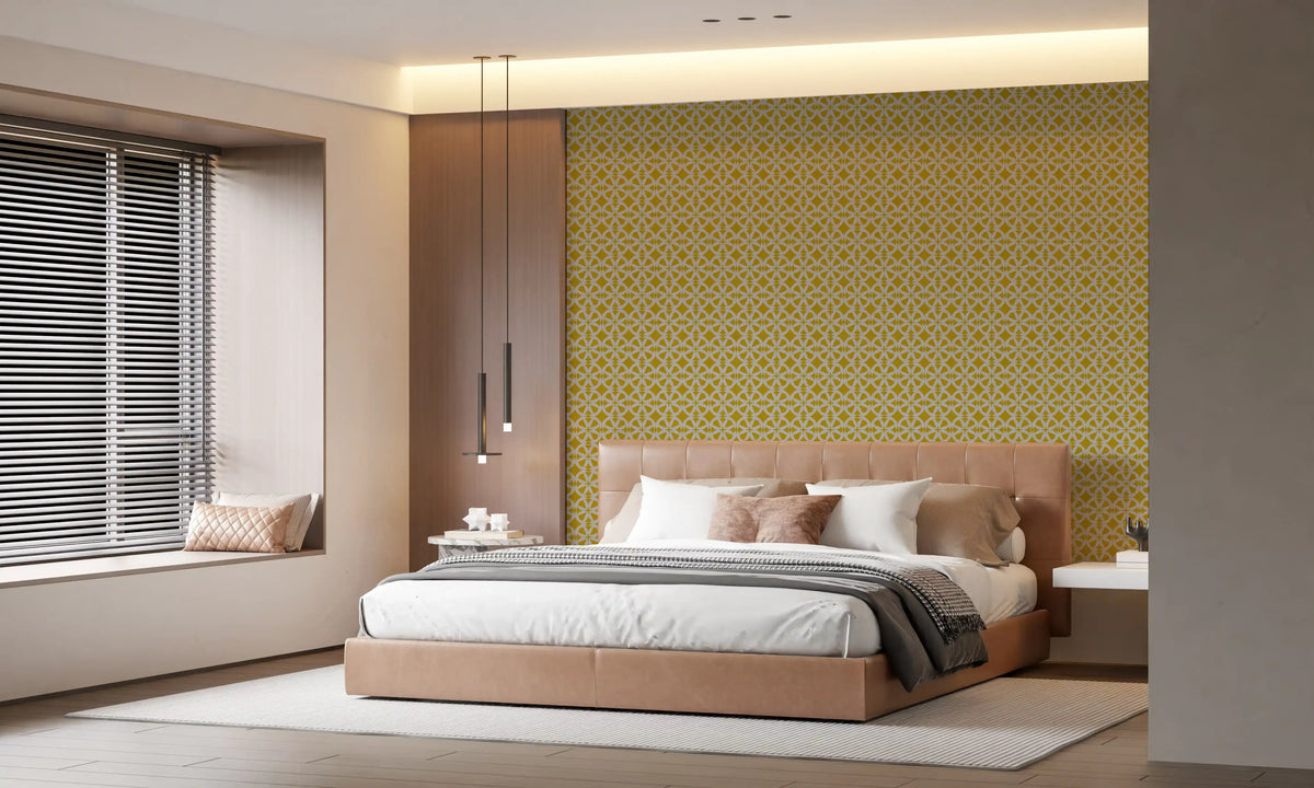 Abstract Mustard Circular Mosaic Wallpaper⁠