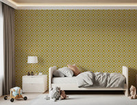 Abstract Mustard Circular Mosaic Wallpaper⁠