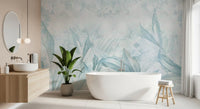 Soft Light Blue Botanical Wall Mural Wall Mural