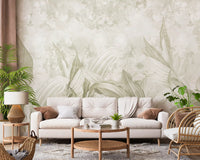 Soft Natural Cream Botanical Wall Mural Wall Mural