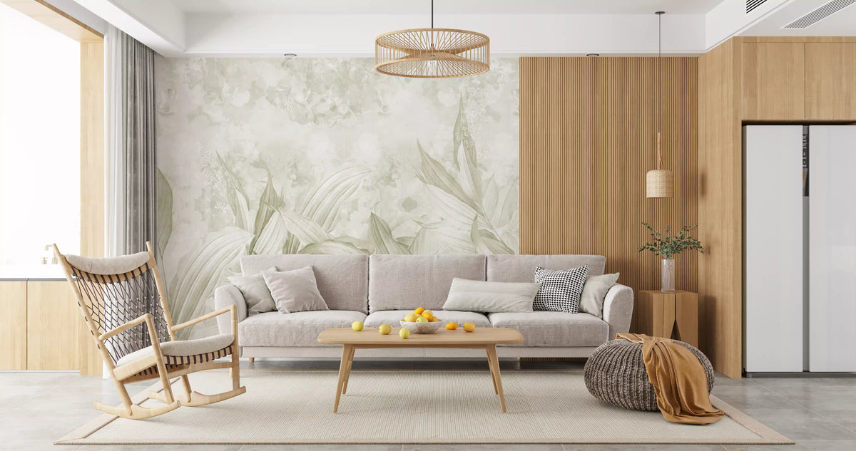 Soft Natural Cream Botanical Wall Mural Wall Mural