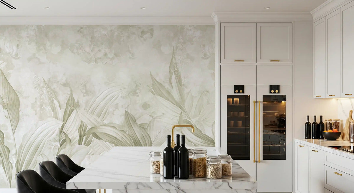 Soft Natural Cream Botanical Wall Mural Wall Mural
