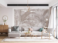 Dusty Mauve Tropical Botanical Leaf Wall Mural Wall Mural