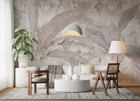 Dusty Mauve Tropical Botanical Leaf Wall Mural Wall Mural
