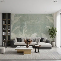Misty Sage Botanical Leaves Wall Mural Wall Mural